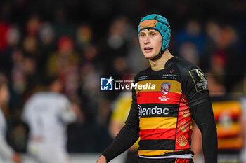 2024-01-19 - Gloucester Rugby Full back Josh Hathaway during the European Rugby Challenge Cup, rugby union match between Gloucester Rugby and Castres Olympique on 19 January 2024 at the Kingsholm Stadium in Gloucester, England - RUGBY - CHALLENGE CUP - GLOUCESTER V CASTRES - CHALLENGE CUP - RUGBY