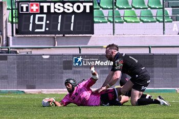 14/04/2024 - Try of Rhino Smith ( Benetton Rugby ) during EPCR CHALLENGE CUP game between BENETTON RUGBY and CONNACHT at Monigo Stadium, Italy on April 14, 2024 - BENETTON RUGBY VS CONNACTH RUGBY - CHALLENGE CUP - RUGBY