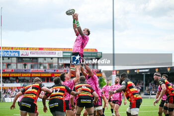 2024-05-04 - Niccolo Cannone of Benetton claims the line out during the European Rugby Challenge Cup, semi-final rugby union match between Gloucester Rugby and Benetton Rugby on 4 May 2024 at the Kingsholm Stadium in Gloucester, England - RUGBY - CHALLENGE CUP - GLOUCESTER V BENETTON RUGBY - CHALLENGE CUP - RUGBY