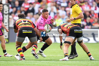 2024-05-04 - Benetton Treviso Prop Thomas Gallo (1) and Gloucester Rugby Prop Jamal Ford-Robinson (17) and Gloucester Rugby Back Row Zach Mercer (8) during the European Rugby Challenge Cup, semi-final rugby union match between Gloucester Rugby and Benetton Rugby on 4 May 2024 at the Kingsholm Stadium in Gloucester, England - RUGBY - CHALLENGE CUP - GLOUCESTER V BENETTON RUGBY - CHALLENGE CUP - RUGBY