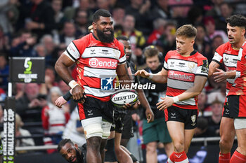 24/05/2024 - Gloucester Rugby Albert Tuisue (19) celebrates his try during the European Rugby Challenge Cup, Final rugby union match between Gloucester Rugby and Hollywoodbets Sharks on 24 May 2024 at Tottenham Hotspur Stadium in London, England - RUGBY - CHALLENGE CUP - FINAL - GLOUCESTER V SHARKS - CHALLENGE CUP - RUGBY