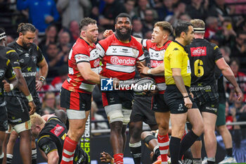 24/05/2024 - Gloucester Rugby Albert Tuisue (19) celebrates his try during the European Rugby Challenge Cup, Final rugby union match between Gloucester Rugby and Hollywoodbets Sharks on 24 May 2024 at Tottenham Hotspur Stadium in London, England - RUGBY - CHALLENGE CUP - FINAL - GLOUCESTER V SHARKS - CHALLENGE CUP - RUGBY