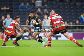 24/05/2024 - Hollywoodbets Sharks Scrum-half Grant Williams (9) and Jamal Ford-Robinson (1), Fraser Balmain (3) of Gloucester Rugby during the European Rugby Challenge Cup, Final rugby union match between Gloucester Rugby and Hollywoodbets Sharks on 24 May 2024 at Tottenham Hotspur Stadium in London, England - RUGBY - CHALLENGE CUP - FINAL - GLOUCESTER V SHARKS - CHALLENGE CUP - RUGBY