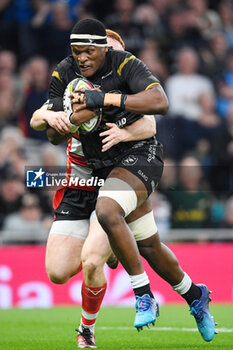 24/05/2024 - Hollywoodbets Sharks Back row Phepsi Buthelezi (8) scores a try during the European Rugby Challenge Cup, Final rugby union match between Gloucester Rugby and Hollywoodbets Sharks on 24 May 2024 at Tottenham Hotspur Stadium in London, England - RUGBY - CHALLENGE CUP - FINAL - GLOUCESTER V SHARKS - CHALLENGE CUP - RUGBY