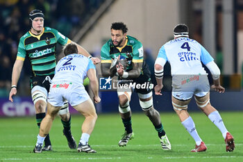 2024-01-12 - Northampton Saints back row Courtney Laws during the Champions Cup, rugby union match between Northampton Saints and Aviron Bayonnais (Bayonne) on 12 January 2024 at Franklins Gardens in Northampton, England - RUGBY - CHAMPIONS CUP - NORTHAMPTON V BAYONNE - CHAMPIONS CUP - RUGBY