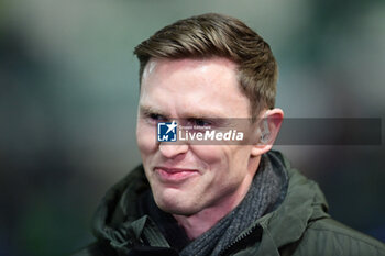 2024-01-12 - Former Saints and England player, now TV pundit Chris Ashton during the Champions Cup, rugby union match between Northampton Saints and Aviron Bayonnais (Bayonne) on 12 January 2024 at Franklins Gardens in Northampton, England - RUGBY - CHAMPIONS CUP - NORTHAMPTON V BAYONNE - CHAMPIONS CUP - RUGBY
