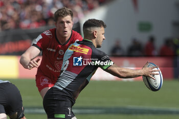 05/05/2024 - Danny Care of Harlequins, left Thibault Flament of Stade Toulousain during the Champions Cup, Semi-finals, rugby union match between Stade Toulousain (Toulouse) and Harlequins on May 5, 2024 at the Stadium of Toulouse in Toulouse, France - RUGBY - CHAMPIONS CUP - TOULOUSE V HARLEQUINS - HEINEKEN CHAMPIONS CUP - RUGBY