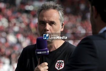 2024-05-05 - Coach of Stade Toulousain Ugo Mola is interviewed following the Champions Cup, Semi-finals, rugby union match between Stade Toulousain (Toulouse) and Harlequins on May 5, 2024 at the Stadium of Toulouse in Toulouse, France - RUGBY - CHAMPIONS CUP - TOULOUSE V HARLEQUINS - CHAMPIONS CUP - RUGBY