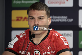 2024-05-05 - Antoine Dupont of Stade Toulousain during the press conference following the Champions Cup, Semi-finals, rugby union match between Stade Toulousain (Toulouse) and Harlequins on May 5, 2024 at the Stadium of Toulouse in Toulouse, France - RUGBY - CHAMPIONS CUP - TOULOUSE V HARLEQUINS - CHAMPIONS CUP - RUGBY