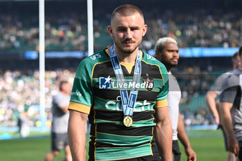 2024-06-08 - Northampton Saints wing Ollie Sleightholme after winning the English championship, Gallagher Premiership Rugby Union Final match between Northampton Saints and Bath Rugby on 8 June 2024 at Twickenham stadium in Richmond, London, England - RUGBY - ENGLISH CHAMPIONSHIP - FINAL - NORTHAMPTON V BATH - PREMERSHIP RUGBY UNION - RUGBY