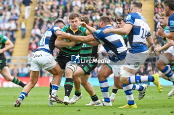 2024-06-08 - Northampton Saints lock Sam Graham (20) tackled during the English championship, Gallagher Premiership Rugby Union Final match between Northampton Saints and Bath Rugby on 8 June 2024 at Twickenham stadium in Richmond, London, England - RUGBY - ENGLISH CHAMPIONSHIP - FINAL - NORTHAMPTON V BATH - PREMERSHIP RUGBY UNION - RUGBY