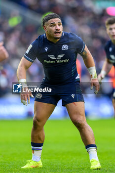 2024-02-10 - Sione Tuipulotu of Scotland during the 2024 Six nations Championship, rugby union match between Scotland and France on 10 February 2024 at Scottish Gas Murrayfield in Edinburgh, Scotland - RUGBY - SIX NATIONS 2024 - SCOTLAND V FRANCE - SIX NATIONS - RUGBY
