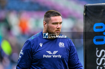 2024-02-10 - Zander Fagerson of Scotland warms up during the 2024 Six nations Championship, rugby union match between Scotland and France on 10 February 2024 at Scottish Gas Murrayfield in Edinburgh, Scotland - RUGBY - SIX NATIONS 2024 - SCOTLAND V FRANCE - SIX NATIONS - RUGBY
