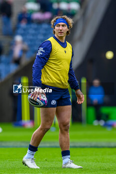 2024-02-10 - Jamie Ritchie of Scotland warms up during the 2024 Six nations Championship, rugby union match between Scotland and France on 10 February 2024 at Scottish Gas Murrayfield in Edinburgh, Scotland - RUGBY - SIX NATIONS 2024 - SCOTLAND V FRANCE - SIX NATIONS - RUGBY