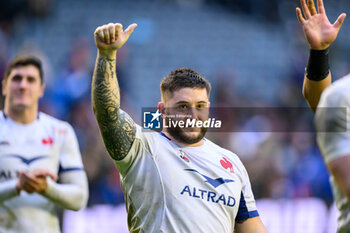 2024-02-10 - Cyril Baille of France celebrates at full time during the 2024 Six nations Championship, rugby union match between Scotland and France on 10 February 2024 at Scottish Gas Murrayfield in Edinburgh, Scotland - RUGBY - SIX NATIONS 2024 - SCOTLAND V FRANCE - SIX NATIONS - RUGBY