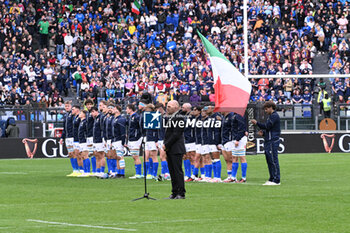 2024-03-09 - The Italian team plays the national anthem - ITALY VS SCOTLAND - SIX NATIONS - RUGBY