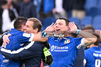 2024-03-09 - Celebrations of the Italian players after the victory over Scotland - ITALY VS SCOTLAND - SIX NATIONS - RUGBY