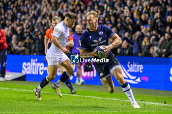 2024-02-24 - Duhan van der Merwe of Scotland scores his third try during the 2024 Six nations Championship, rugby union match between Scotland and England on 24 February 2024 at Scottish Gas Murrayfield in Edinburgh, Scotland - RUGBY - SIX NATIONS 2024 - SCOTLAND V ENGLAND - SIX NATIONS - RUGBY