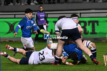 2024-03-08 - Rucking during the Six Nations Under 20s Championship match between Italy U20 and Scotland U20 on 8 march at Stadio Monigo in Treviso, Italy - U20 SIX NATIONS - ITALY VS SCOTLAND - SIX NATIONS - RUGBY