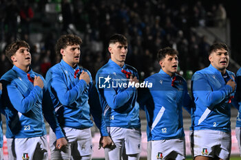 2024-03-08 - Italian players during the Six Nations Under 20s Championship match between Italy U20 and Scotland U20 on 8 march at Stadio Monigo in Treviso, Italy - U20 SIX NATIONS - ITALY VS SCOTLAND - SIX NATIONS - RUGBY