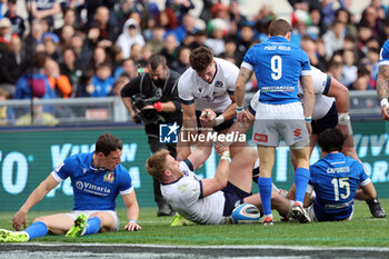 2024-03-09 - Rome, Italy 09.03.2024: Finlay Doyle (SCO) celebrate score during the Guinness Six Nations 2024 tournament match between Italy and Scotland at Stadio Olimpico on March 09, 2024 in Rome, Italy.
 - ITALY VS SCOTLAND - SIX NATIONS - RUGBY