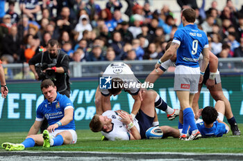 2024-03-09 - Rome, Italy 09.03.2024: Kyle Steyn (Scotland) celebrates try during the Guinness Six Nations 2024 tournament match between Italy and Scotland at Stadio Olimpico on March 09, 2024 in Rome, Italy.
 - ITALY VS SCOTLAND - SIX NATIONS - RUGBY