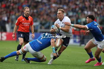 2024-03-09 - Rome, Italy 09.03.2024: Duhan van der Merwe (Scotland) tackled by Niccolo CANNONE (italy) during the Guinness Six Nations 2024 tournament match between Italy and Scotland at Stadio Olimpico on March 09, 2024 in Rome, Italy.
 - ITALY VS SCOTLAND - SIX NATIONS - RUGBY