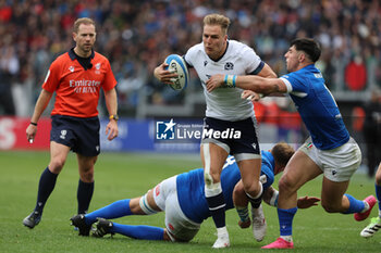 2024-03-09 - Rome, Italy 09.03.2024: Duhan van der Merwe (Scotland) tackled by Tommaso MENONCELLO (italy) during the Guinness Six Nations 2024 tournament match between Italy and Scotland at Stadio Olimpico on March 09, 2024 in Rome, Italy.
 - ITALY VS SCOTLAND - SIX NATIONS - RUGBY