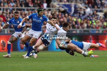 2024-03-09 - Rome, Italy 09.03.2024: Huw Jones (Scotland) tackled during the Guinness Six Nations 2024 tournament match between Italy and Scotland at Stadio Olimpico on March 09, 2024 in Rome, Italy.
 - ITALY VS SCOTLAND - SIX NATIONS - RUGBY