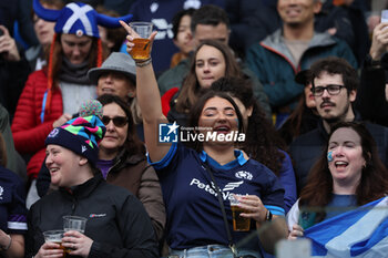 2024-03-09 - Rome, Italy 09.03.2024: Scotland girl fans sing the Scottish anthem first the Guinness Six Nations 2024 tournament match between Italy and Scotland at Stadio Olimpico on March 09, 2024 in Rome, Italy.
 - ITALY VS SCOTLAND - SIX NATIONS - RUGBY