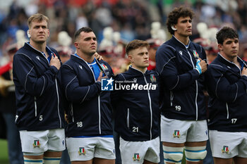 2024-03-09 - Rome, Italy 09.03.2024: Italian players sing the Italian anthem first the Guinness Six Nations 2024 tournament match between Italy and Scotland at Stadio Olimpico on March 09, 2024 in Rome, Italy.
 - ITALY VS SCOTLAND - SIX NATIONS - RUGBY