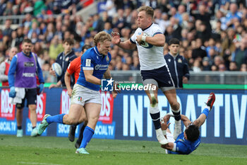 2024-03-09 - Rome, Italy 09.03.2024: Duhan van der Merwe (Scotland), Louis LYNAGH (italy)in action during the Guinness Six Nations 2024 tournament match between Italy and Scotland at Stadio Olimpico on March 09, 2024 in Rome, Italy.
 - ITALY VS SCOTLAND - SIX NATIONS - RUGBY