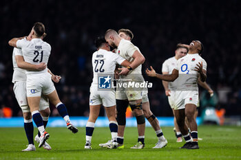2024-03-09 - England celebrate the win during the 2024 Six Nations Championship, rugby union match between England and Ireland on 9 March 2024 at Twickenham stadium in London, England - RUGBY - SIX NATIONS 2024 - ENGLAND V IRELAND - SIX NATIONS - RUGBY