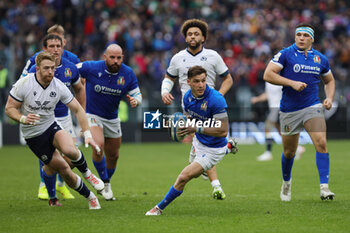 2024-03-09 - Martin Page-Relo of Italy in action during the 2024 Six nations Championship, rugby union match between Italy and Scotland on March 9, 2024 at Stadio Olimpico in Rome, Italy - RUGBY - SIX NATIONS 2024 - ITALY V SCOTLAND - SIX NATIONS - RUGBY