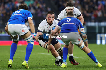 2024-03-09 - Matt Fagerson of Scotland in action with bloodied face during the 2024 Six nations Championship, rugby union match between Italy and Scotland on March 9, 2024 at Stadio Olimpico in Rome, Italy - RUGBY - SIX NATIONS 2024 - ITALY V SCOTLAND - SIX NATIONS - RUGBY