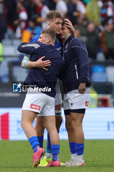 2024-03-09 - Federico Ruzza of Italy celebrates the victory with his teammates at the end of the 2024 Six nations Championship, rugby union match between Italy and Scotland on March 9, 2024 at Stadio Olimpico in Rome, Italy - RUGBY - SIX NATIONS 2024 - ITALY V SCOTLAND - SIX NATIONS - RUGBY