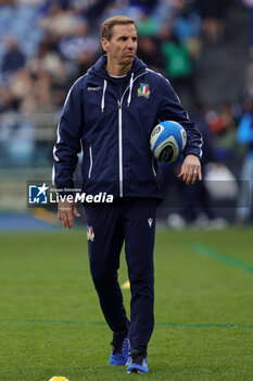 2024-03-09 - Gonzalo Quesada coach of Italya during warm up before the 2024 Six nations Championship, rugby union match between Italy and Scotland on March 9, 2024 at Stadio Olimpico in Rome, Italy - RUGBY - SIX NATIONS 2024 - ITALY V SCOTLAND - SIX NATIONS - RUGBY