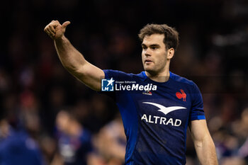 2024-03-10 - Damian Penaud of France celebrates after the 2024 Six nations Championship, rugby union match between Wales and France on 10 March 2024 at Millenium Stadium in Cardiff, Wales - RUGBY - SIX NATIONS 2024 - WALES V FRANCE - SIX NATIONS - RUGBY