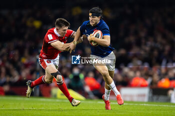 10/03/2024 - Nicolas Depoortere of France under pressure from Josh Adams of Wales during the 2024 Six nations Championship, rugby union match between Wales and France on 10 March 2024 at Millenium Stadium in Cardiff, Wales - RUGBY - SIX NATIONS 2024 - WALES V FRANCE - 6 NAZIONI - RUGBY