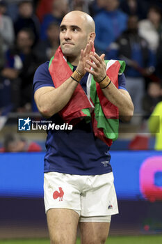 16/03/2024 - Maxime Lucu of France salutes the supporters following the 2024 Six nations Championship, rugby union match between France and England on March 16, 2024 at Groupama stadium in Décines-Charpieu near Lyon, France - RUGBY - SIX NATIONS 2024 - FRANCE V ENGLAND - 6 NAZIONI - RUGBY