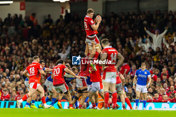 16/03/2024 - Will Rowlands of Wales claims a line out ball during the 2024 Six nations Championship, rugby union match between Wales and Italy on 16 March 2024 at Millenium Stadium in Cardiff, Wales - RUGBY - SIX NATIONS 2024 - WALES V ITALY - 6 NAZIONI - RUGBY