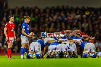 16/03/2024 - Stephen Varney of Italy prepares to feed a scrum during the 2024 Six nations Championship, rugby union match between Wales and Italy on 16 March 2024 at Millenium Stadium in Cardiff, Wales - RUGBY - SIX NATIONS 2024 - WALES V ITALY - 6 NAZIONI - RUGBY