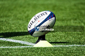 2024-04-14 - The official ball ahead of the Women's Six Nations 2024, rugby union match between France and Italy on April 14, 2024 at Jean Bouin stadium in Paris, France - RUGBY - WOMEN'S SIX NATIONS 2024 - FRANCE V ITALY - SIX NATIONS - RUGBY