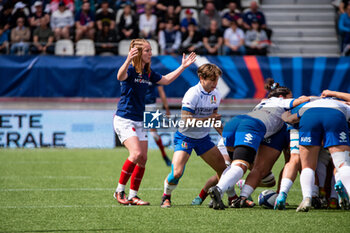 2024-04-14 - Pauline Bourdon Sansus of France reacts during the Women's Six Nations 2024, rugby union match between France and Italy on April 14, 2024 at Jean Bouin stadium in Paris, France - RUGBY - WOMEN'S SIX NATIONS 2024 - FRANCE V ITALY - SIX NATIONS - RUGBY