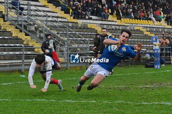 2024-01-06 - Francesco Imberti scores for Italy - U20 ITALY VS FRANCE - TEST MATCH - RUGBY