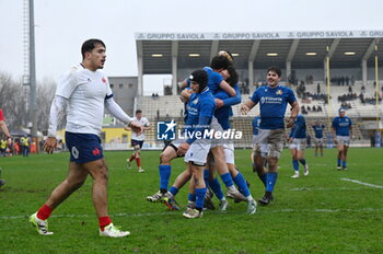 2024-01-06 - Italy celebrates the try - U20 ITALY VS FRANCE - TEST MATCH - RUGBY