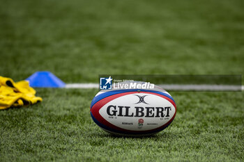 2024-09-07 - Ball illustration during the Rugby International match between England Women and France Women at the Kingsholm Stadium, Gloucester, United Kingdom on 7 September 2024. Photo Simon King /ProSportsImages / DPPI - RUGBY - TEST MATCH - ENGLAND V FRANCE WOMEN - TEST MATCH - RUGBY