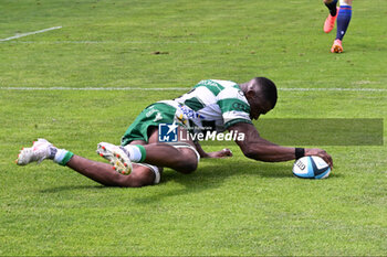 2024-06-01 - Try of Alessandro Izekor ( Benetton Rugby ) during the URC game between BENETTON RUGBY and Edinburgh Rugby at Monigo Stadium, Italy on June 1, 2024 - BENETTON RUGBY VS EDINBURGH RUGBY - UNITED RUGBY CHAMPIONSHIP - RUGBY