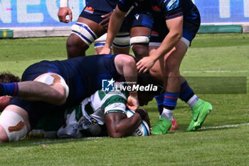 2024-06-01 - Try of Alessandro Izekor ( Benetton Rugby ) duringthe URC game between BENETTON RUGBY and Edinburgh Rugby at Monigo Stadium, Italy on June 1, 2024 - BENETTON RUGBY VS EDINBURGH RUGBY - UNITED RUGBY CHAMPIONSHIP - RUGBY