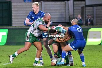 2024-10-05 - Actions of the game and players' images during the match between Benetton Rugby vs Leinster Rugby match at Monigo Stadium - October 5, 2024, during the United Rugby Championship 2024/2025 - BENETTON RUGBY VS LEINSTER RUGBY - UNITED RUGBY CHAMPIONSHIP - RUGBY